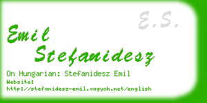 emil stefanidesz business card